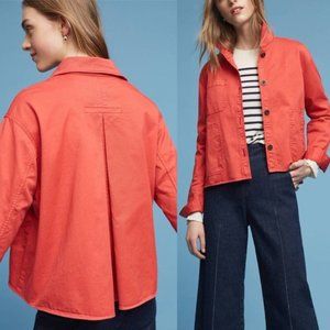 Anthropologie Chino Cropped Swing Coral Jacket